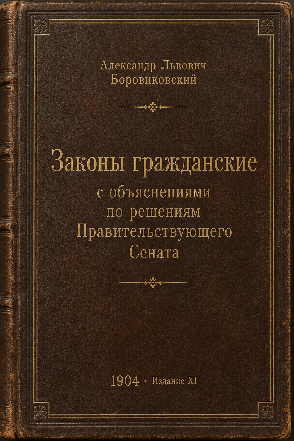 Обложка книги «Законы гражданские с объяснениями по решениям Правительствующего Сената»